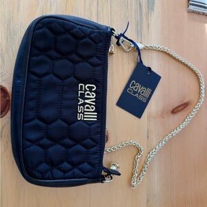 Cavalli Class Black Hexagon Quilted Clutch